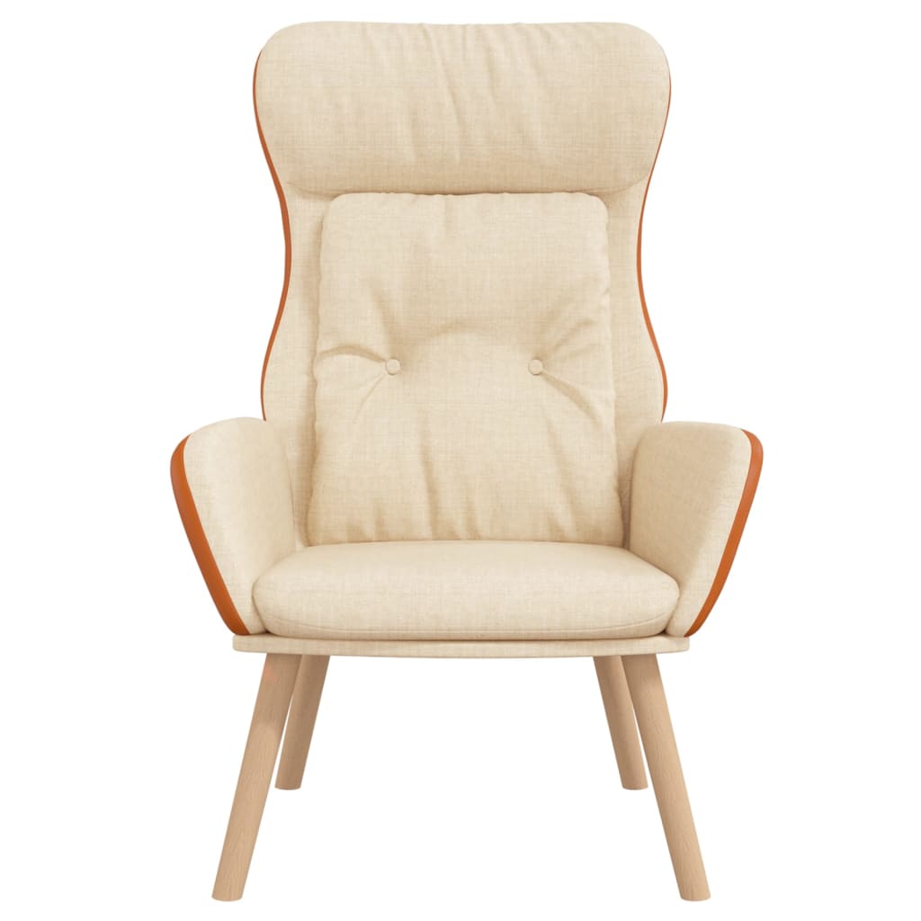 Poltrona Rilassante Crema in Tessuto e PVC