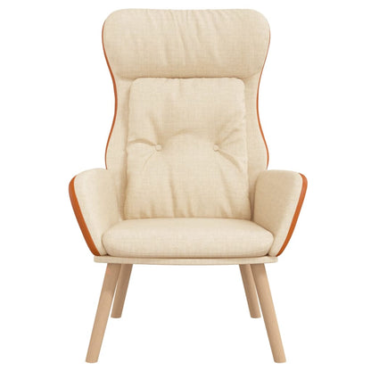 Poltrona Rilassante Crema in Tessuto e PVC