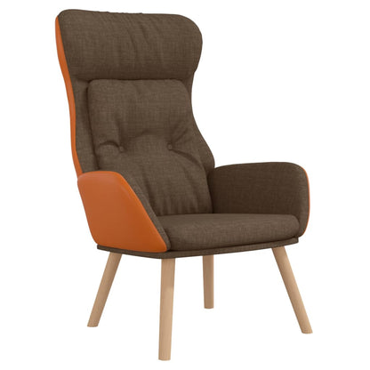 Poltrona Rilassante Marrone in Tessuto e PVC