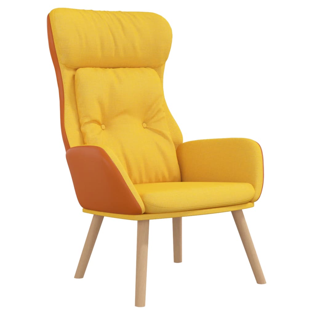 Poltrona Rilassante Giallo Senape in Tessuto e PVC