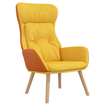 Poltrona Rilassante Giallo Senape in Tessuto e PVC