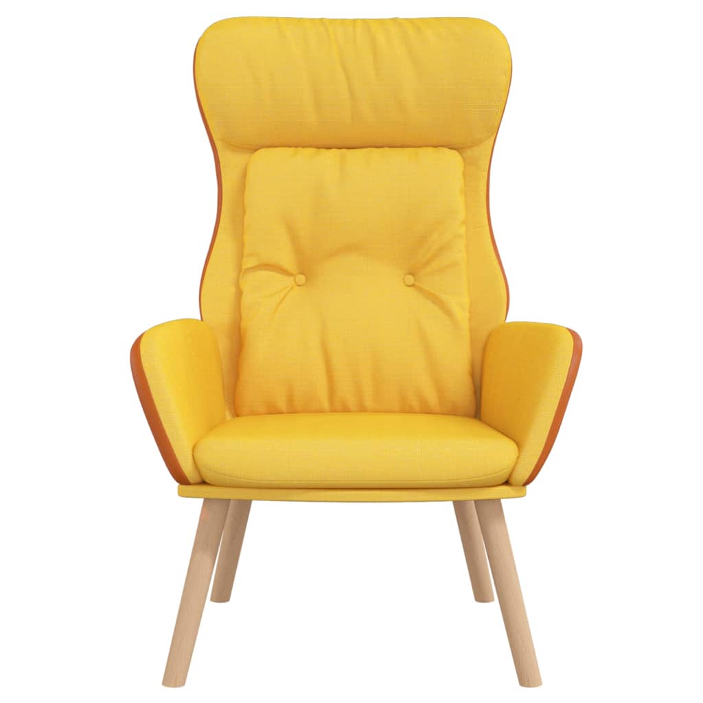 Poltrona Rilassante Giallo Senape in Tessuto e PVC