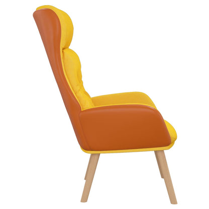 Poltrona Rilassante Giallo Senape in Tessuto e PVC