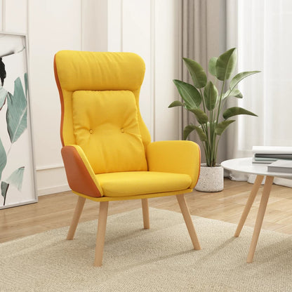 Poltrona Rilassante Giallo Senape in Tessuto e PVC