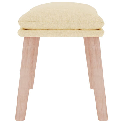 Poggiapiedi Crema 45x29,5x35 cm in Tessuto