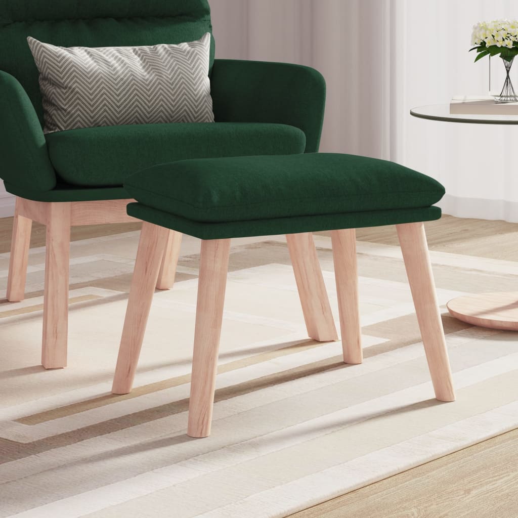 Poggiapiedi Verde Scuro 45x29,5x35 cm in Tessuto