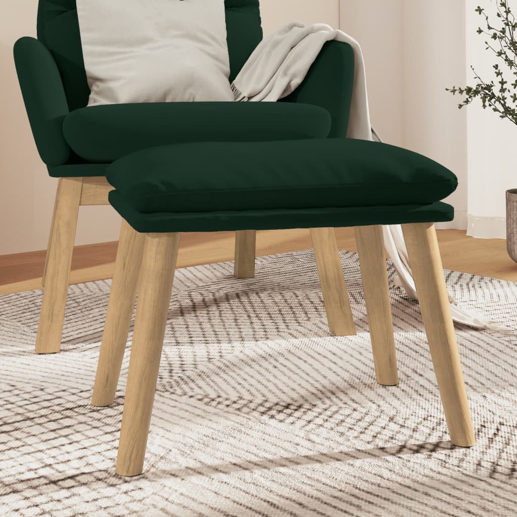 Poggiapiedi Verde Scuro 45x29,5x35 cm in Velluto
