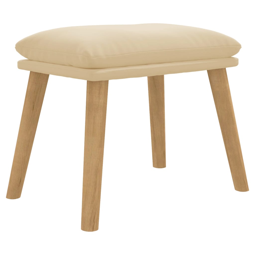 Poggiapiedi Bianco Crema 45x29,5x35 cm in Velluto