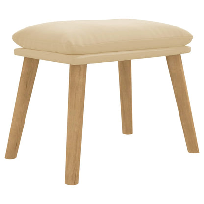 Poggiapiedi Bianco Crema 45x29,5x35 cm in Velluto