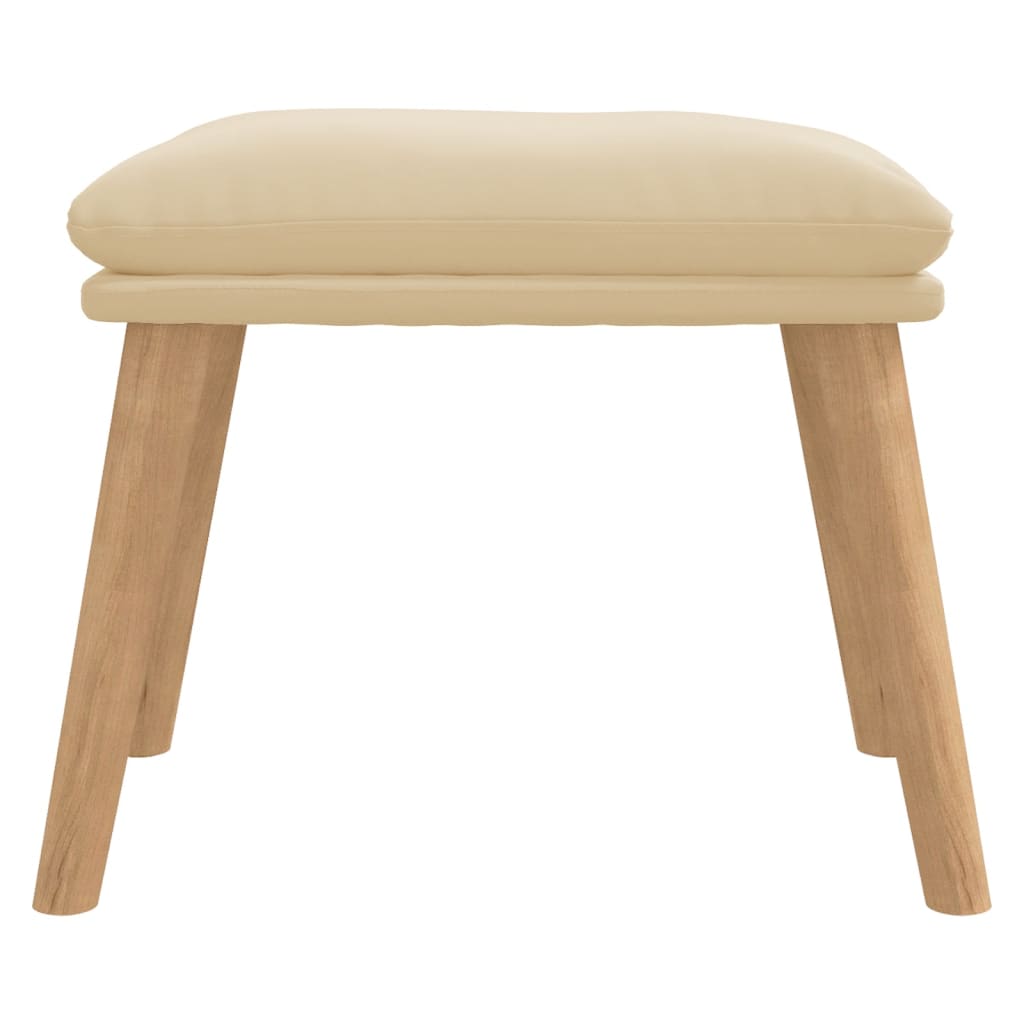Poggiapiedi Bianco Crema 45x29,5x35 cm in Velluto