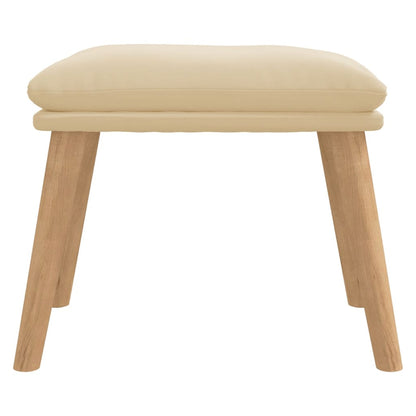 Poggiapiedi Bianco Crema 45x29,5x35 cm in Velluto