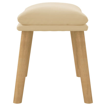 Poggiapiedi Bianco Crema 45x29,5x35 cm in Velluto
