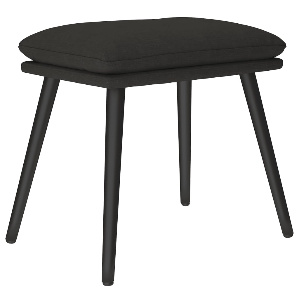 Poggiapiedi Nero 45x29,5x35 cm in Tessuto