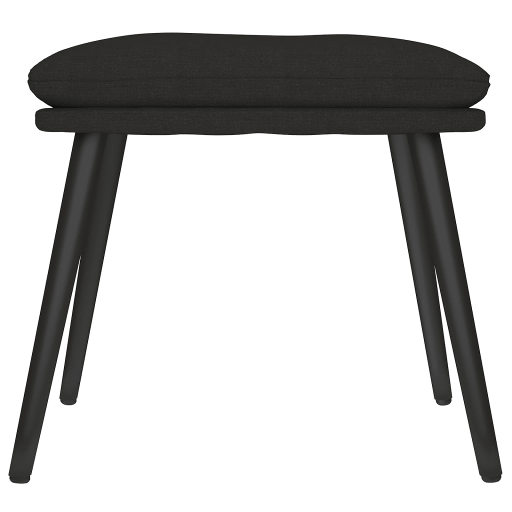 Poggiapiedi Nero 45x29,5x35 cm in Tessuto