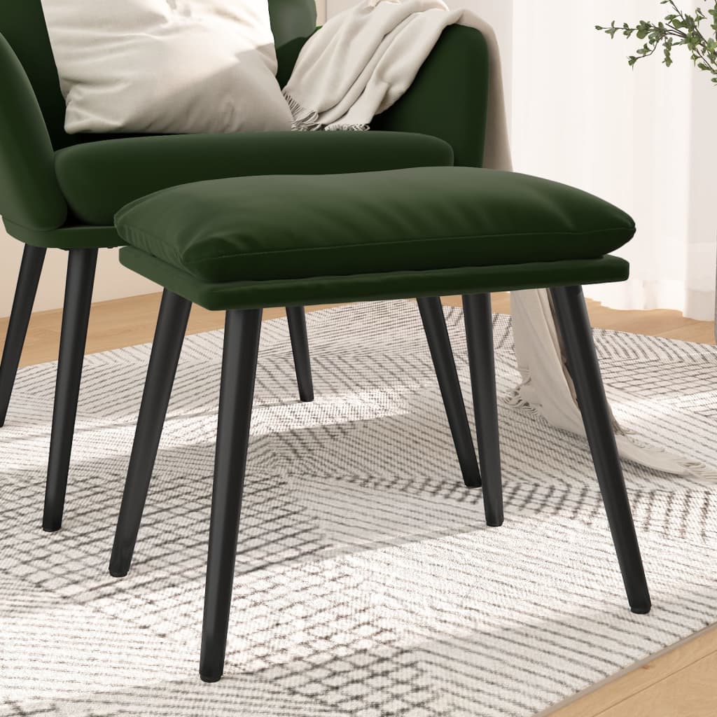 Poggiapiedi Verde Scuro 45x29,5x35 cm in Velluto