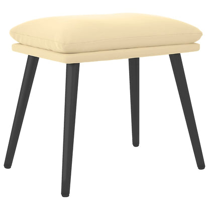 Poggiapiedi Bianco Crema 45x29,5x35 cm in Velluto