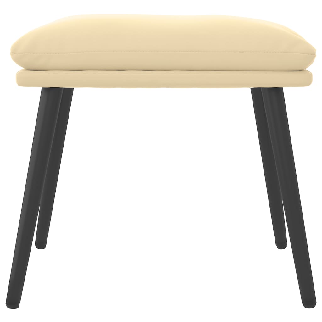 Poggiapiedi Bianco Crema 45x29,5x35 cm in Velluto