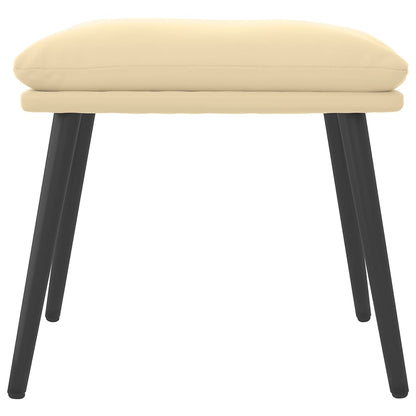 Poggiapiedi Bianco Crema 45x29,5x35 cm in Velluto