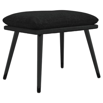 Poggiapiedi Nero 45x29,5x35 cm in Tessuto e Similpelle