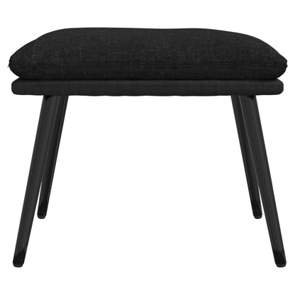 Poggiapiedi Nero 45x29,5x35 cm in Tessuto e Similpelle