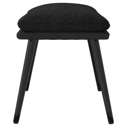 Poggiapiedi Nero 45x29,5x35 cm in Tessuto e Similpelle