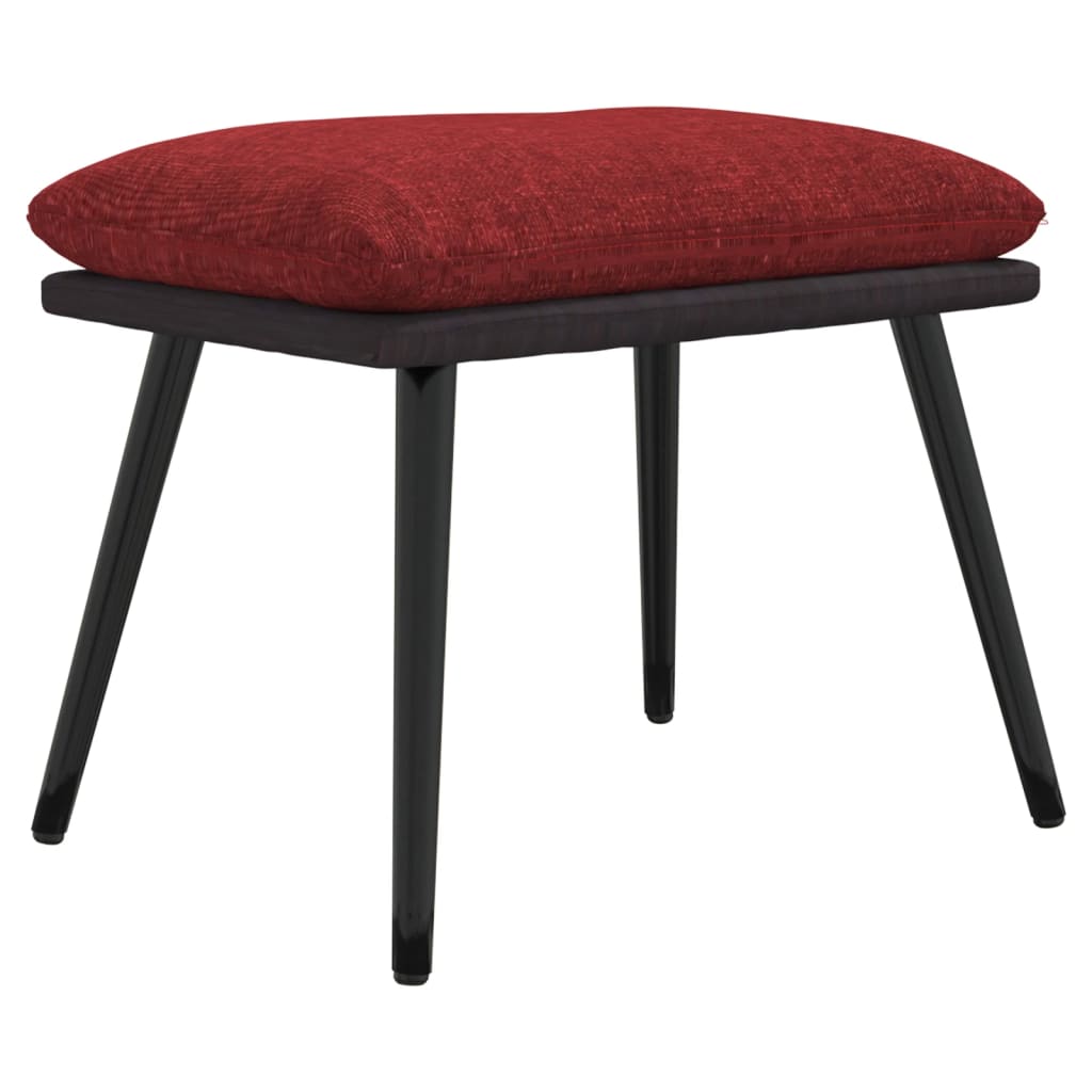 Sgabello Rosso Vino 45x29,5x35 cm in Tessuto e Similpelle