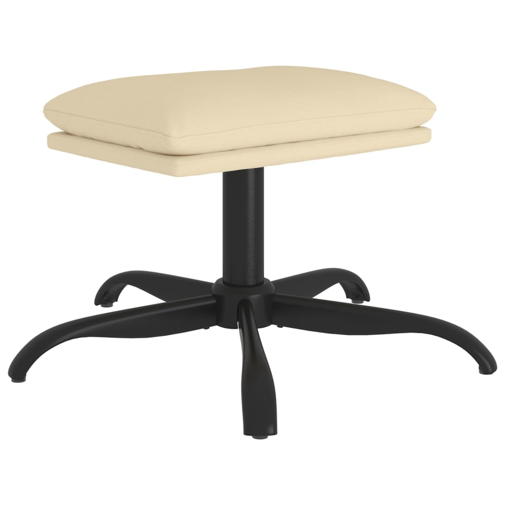 Poggiapiedi Crema 60x60x36 cm in Tessuto