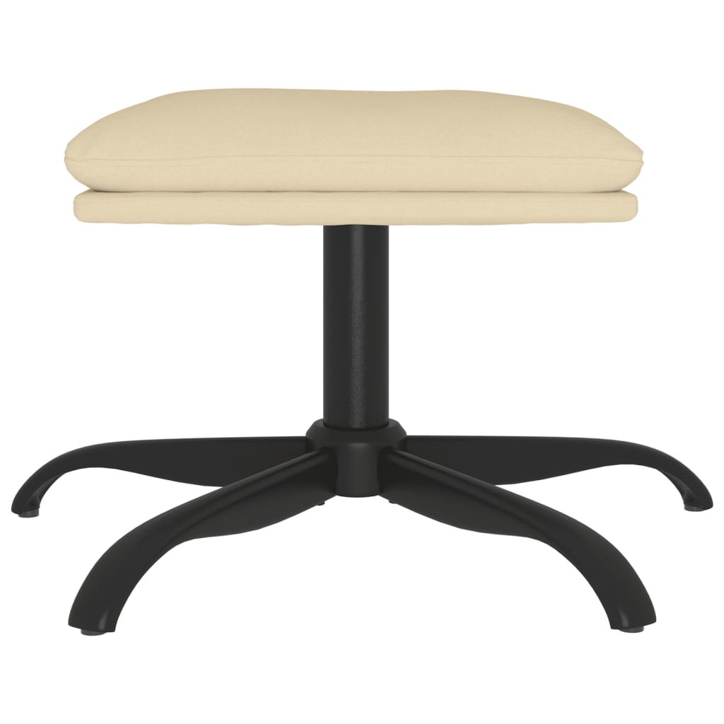 Poggiapiedi Crema 60x60x36 cm in Tessuto