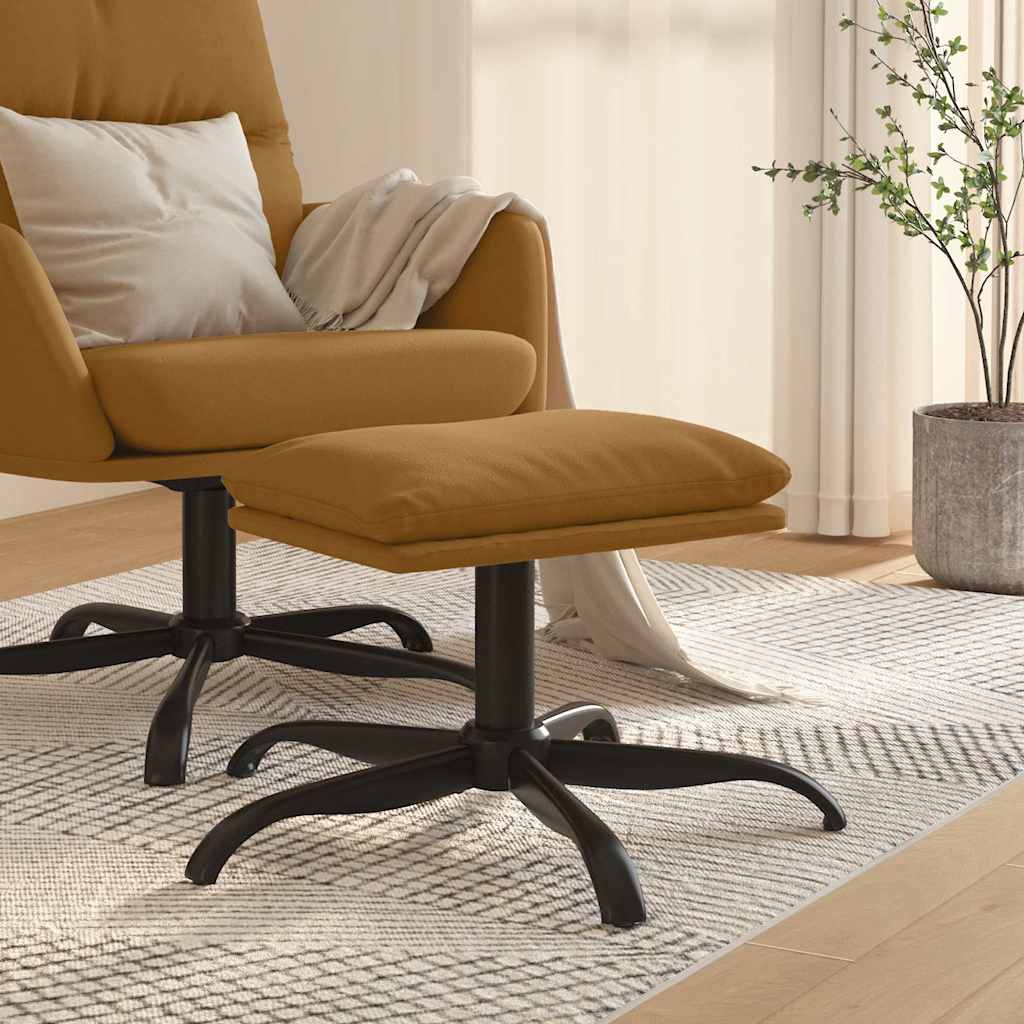 Poggiapiedi Marrone 60x60x36 cm in Velluto