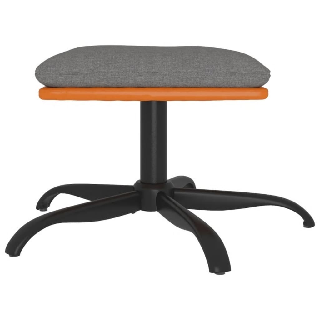Poggiapiedi Grigio Chiaro 60x60x36 cm in Tessuto e Similpelle