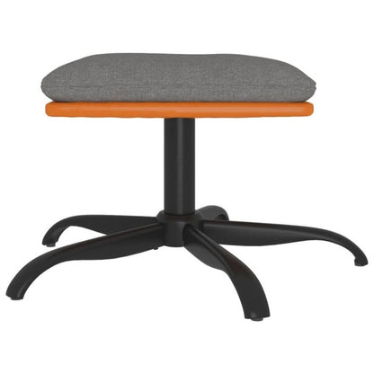Poggiapiedi Grigio Chiaro 60x60x36 cm in Tessuto e Similpelle