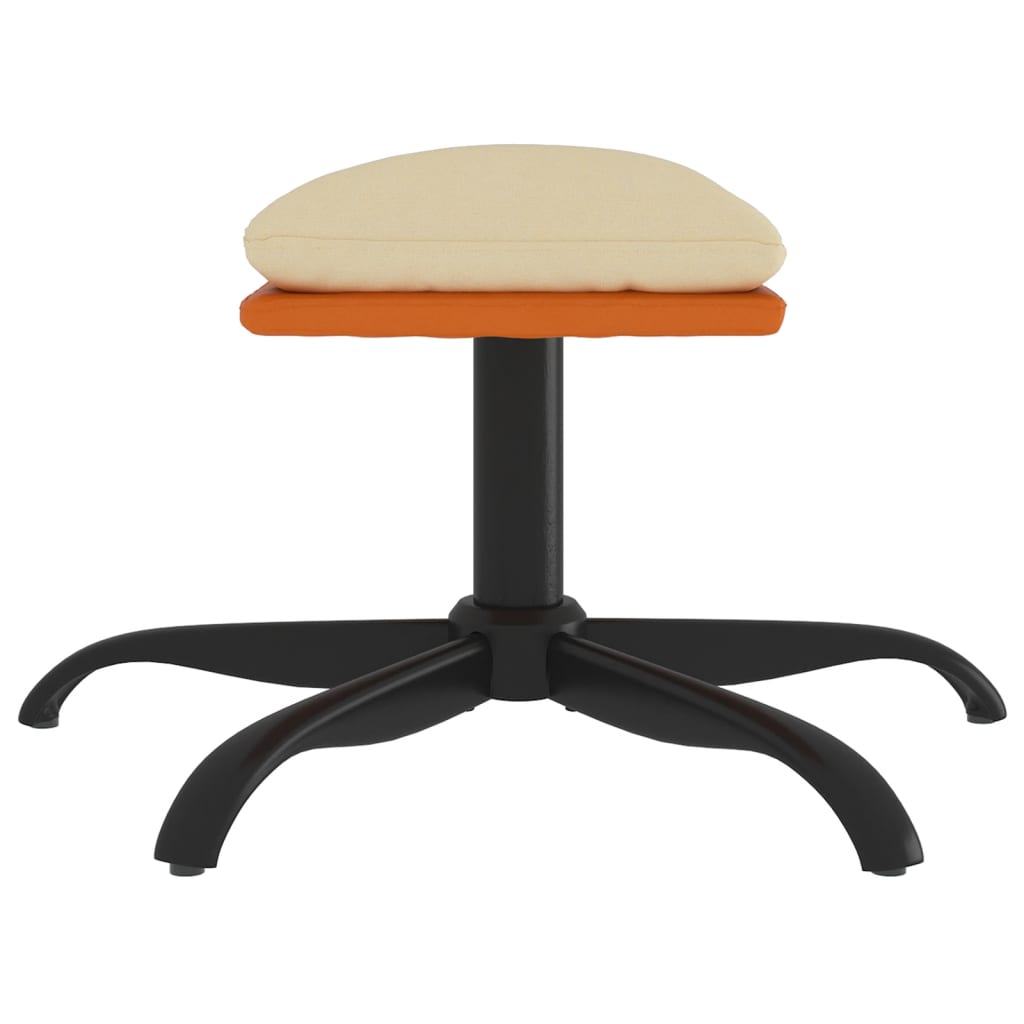 Poggiapiedi Crema 60x60x36 cm in Tessuto e Similpelle