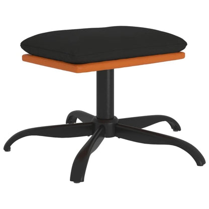 Poggiapiedi Nero 60x60x36 cm in Tessuto e Similpelle