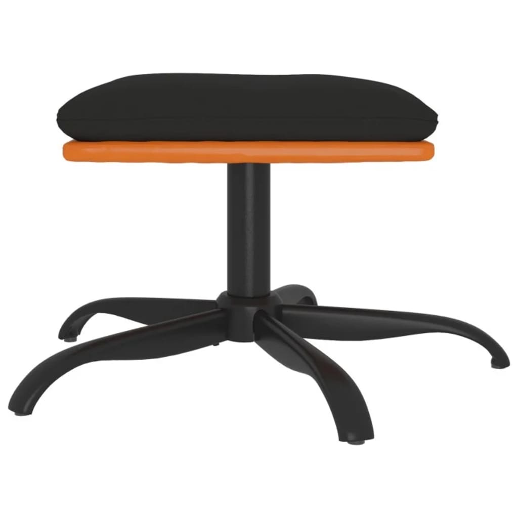 Poggiapiedi Nero 60x60x36 cm in Tessuto e Similpelle