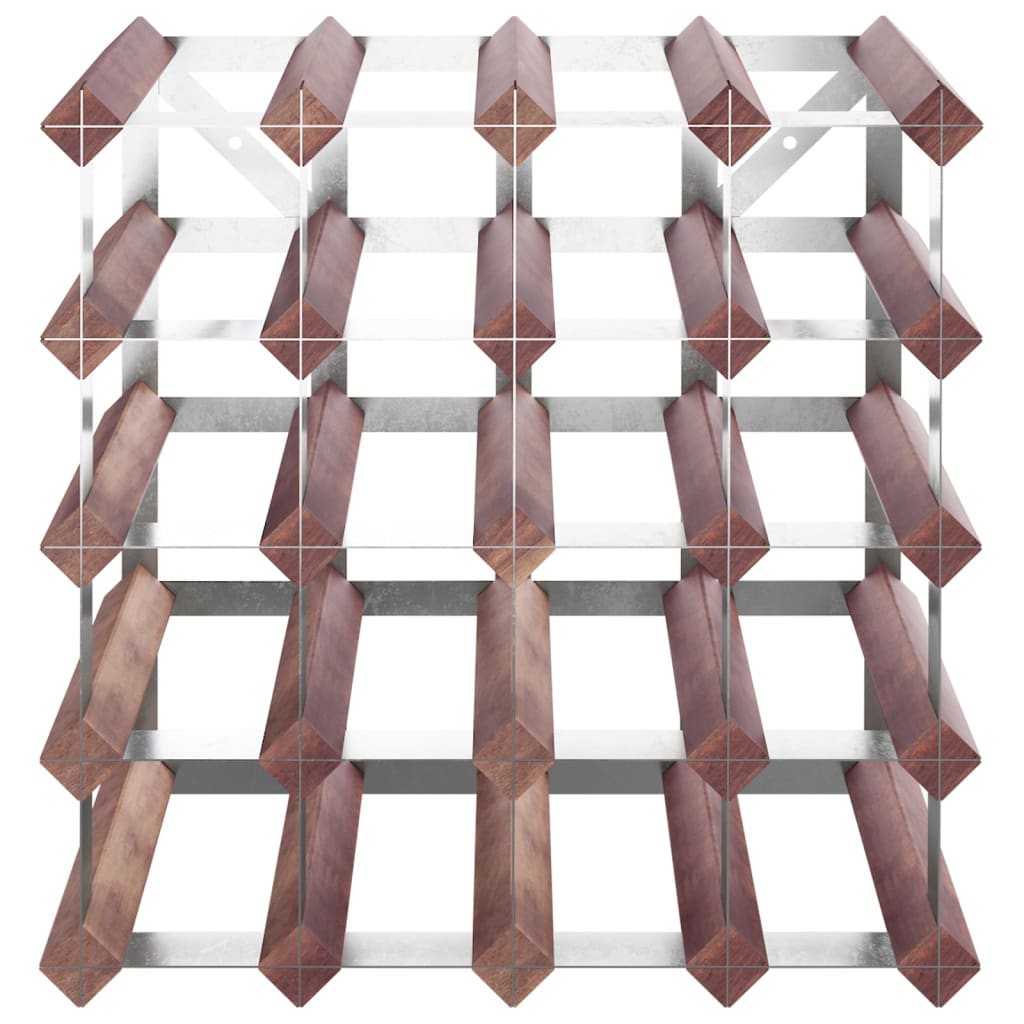 Portabottiglie per 20 Bottiglie Legno Massello di Pino Marrone