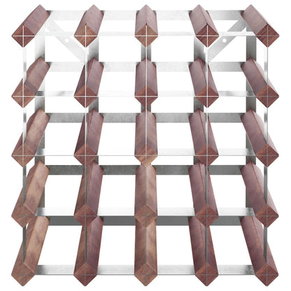 Portabottiglie per 20 Bottiglie Legno Massello di Pino Marrone