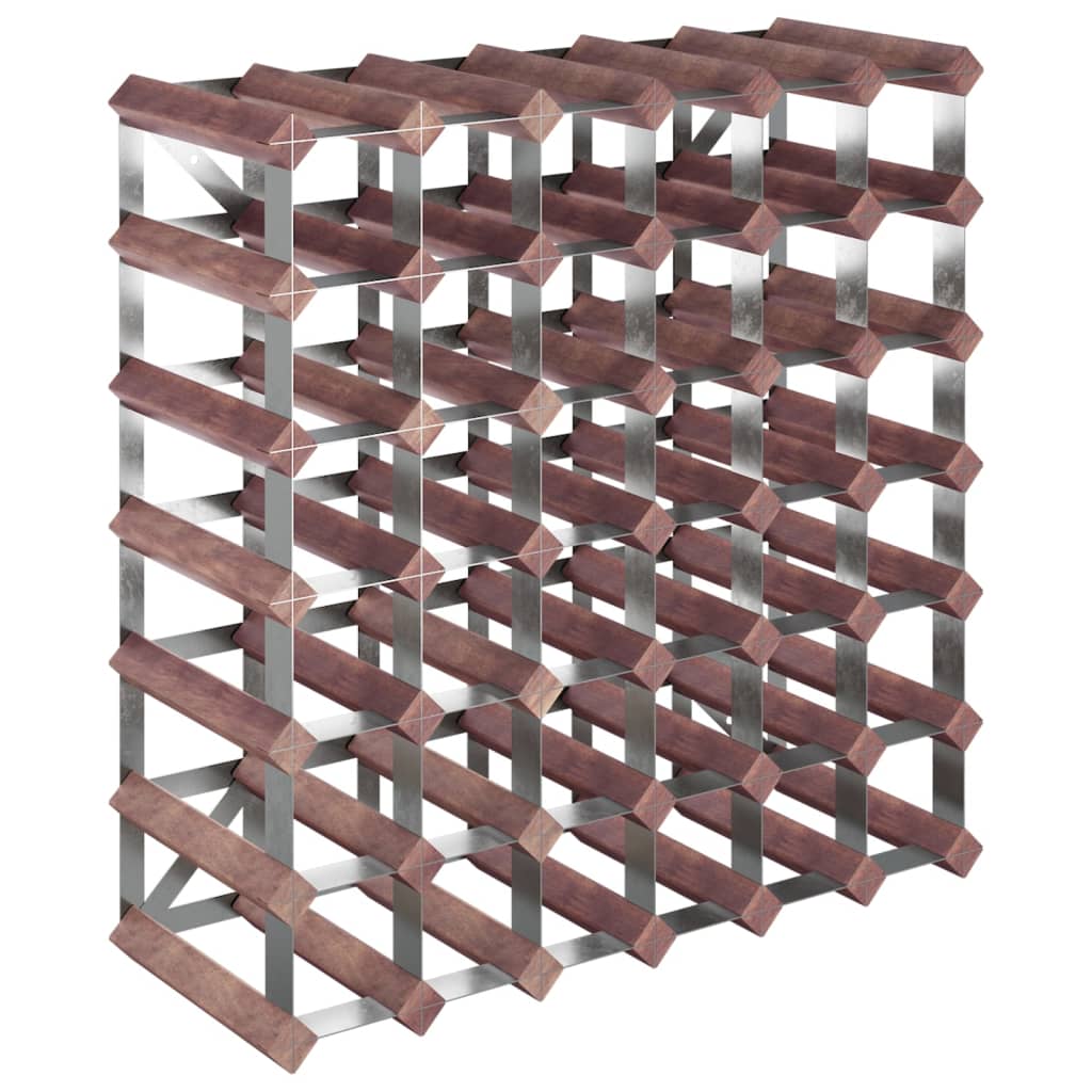 Portabottiglie per 42 Bottiglie Legno Massello di Pino Marrone
