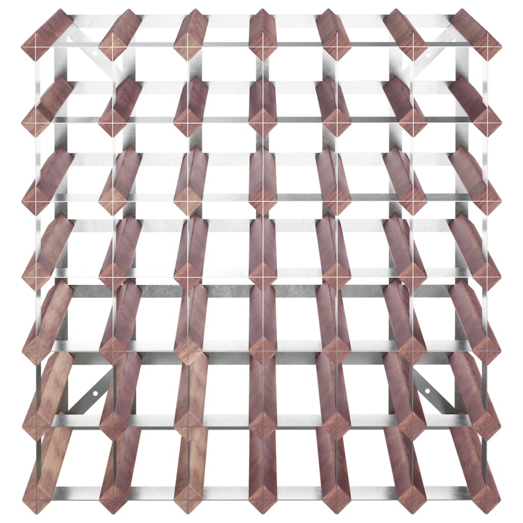 Portabottiglie per 42 Bottiglie Legno Massello di Pino Marrone