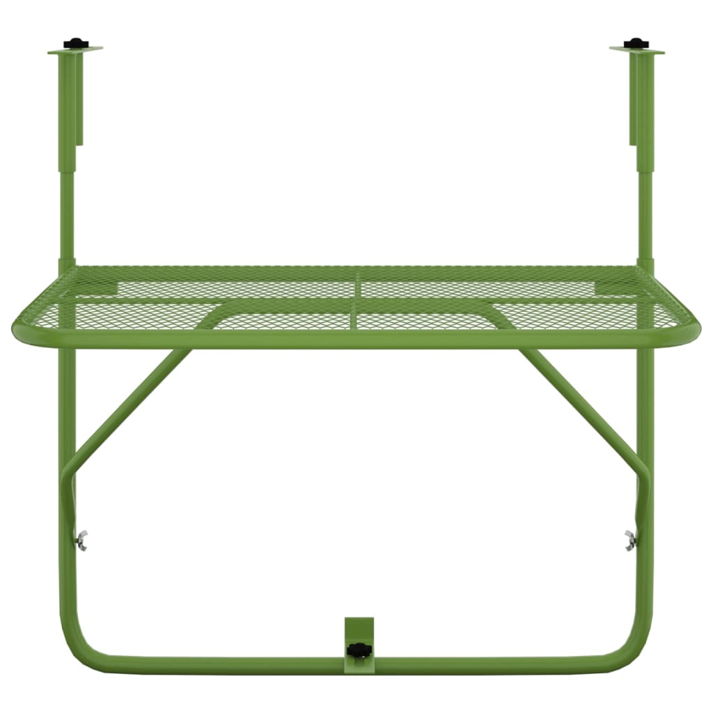 Tavolo da Balcone Verde 60x40 cm in Acciaio