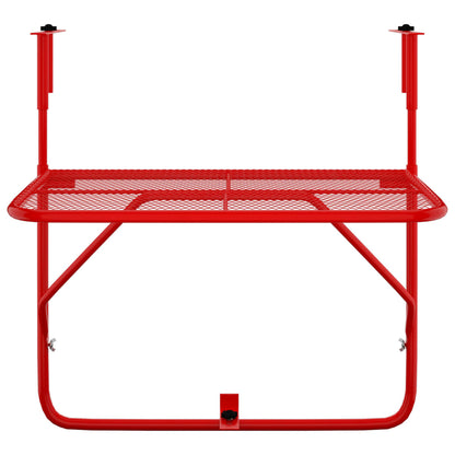 Tavolo da Balcone Rosso 60x40 cm in Acciaio