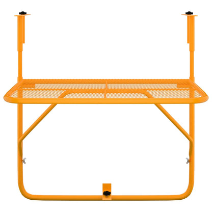 Tavolo da Balcone Giallo 60x40 cm in Acciaio