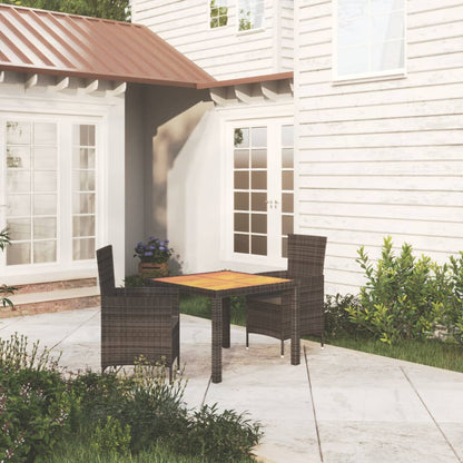 Set Mobili da Giardino 3 pz con Cuscini in Polyrattan Nero