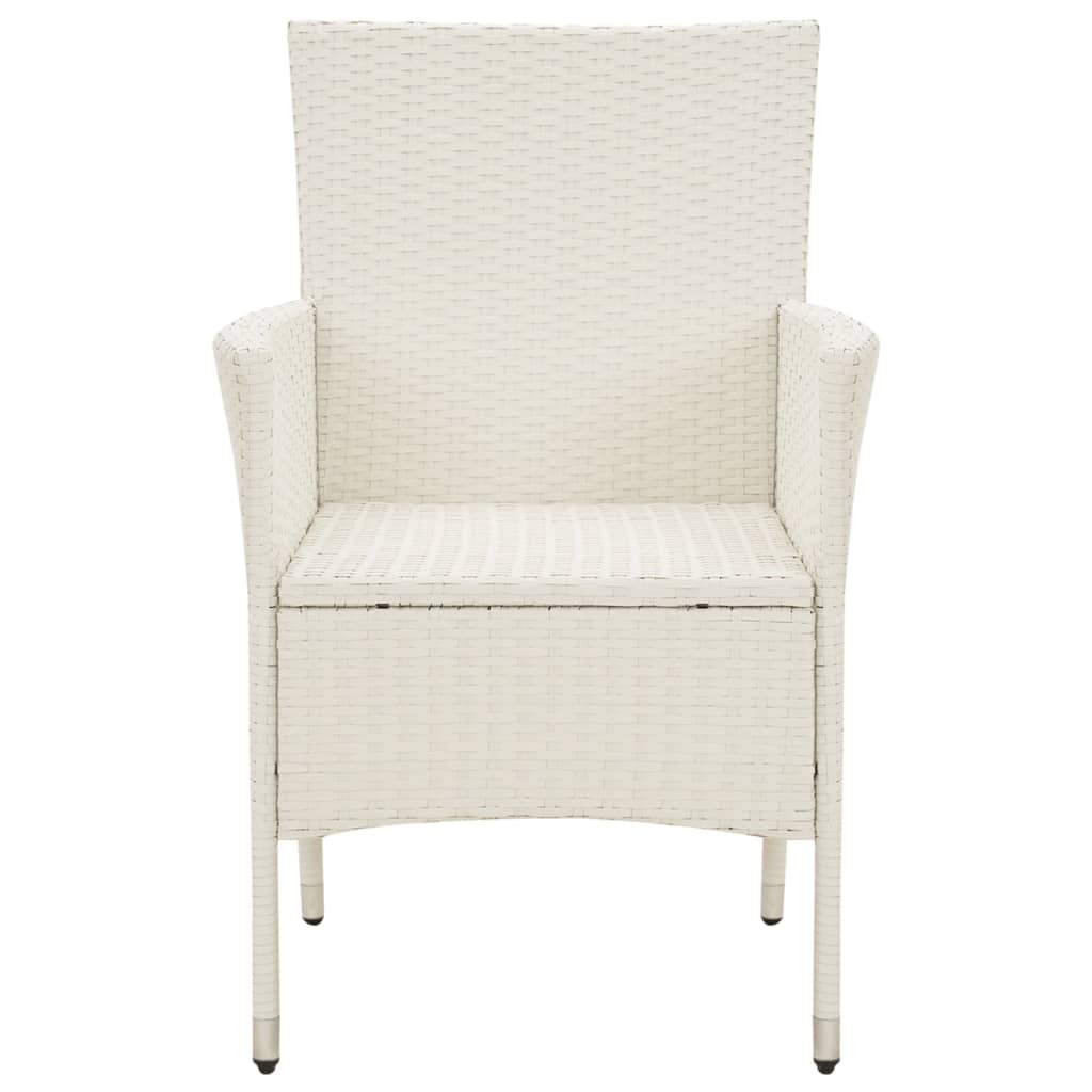 Set Mobili da Giardino 5 pz con Cuscini in Polyrattan Bianco