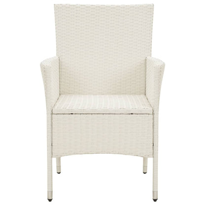Set Mobili da Giardino 5 pz con Cuscini in Polyrattan Bianco