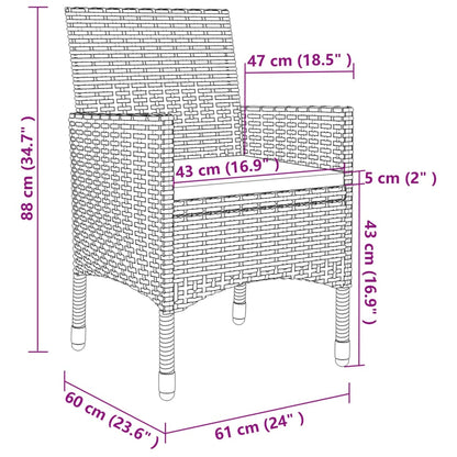 Set Mobili da Pranzo Giardino 11 pz e Cuscini Polyrattan Beige