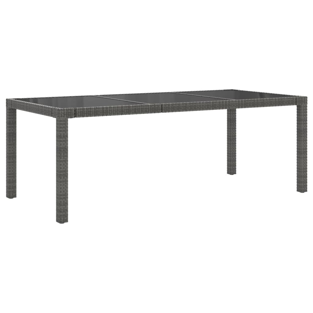 Set da Giardino 7 pz con Cuscini in Polyrattan Nero e Grigio