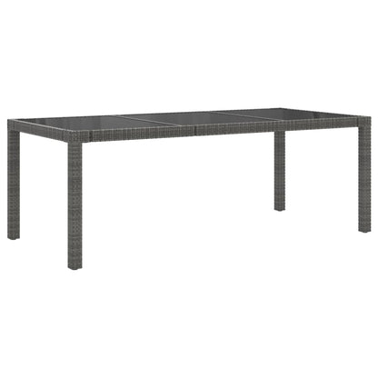 Set da Giardino 7 pz con Cuscini in Polyrattan Nero e Grigio