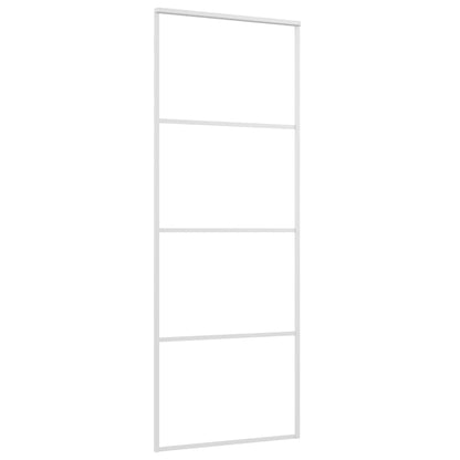 Porta Scorrevole in Vetro ESG e Alluminio 76x205 cm Bianca