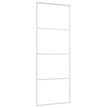 Porta Scorrevole in Vetro ESG e Alluminio 75x205 cm Bianca