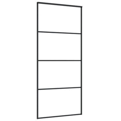 Porta Scorrevole Vetro Smerigliato ESG Alluminio 90x205 cm Nera